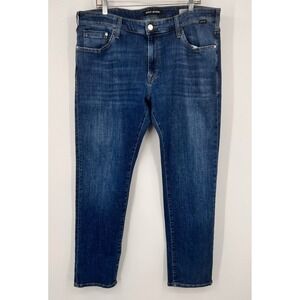 Mavi Marcus Slim Straight Leg Jeans Mens 38x32 Dark Wash Stretch Denim Blue